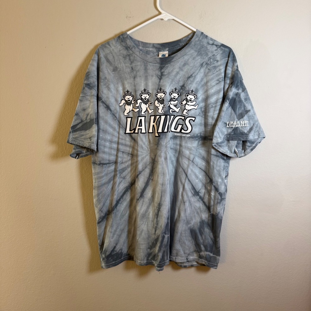 Grateful Dead LA Kings Tie Dye Colortone  Shirt Mens XL Grey Dancing Bears 2022